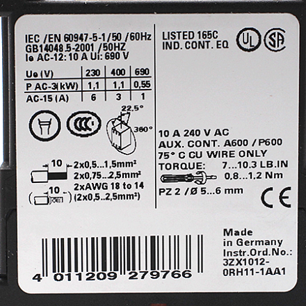 3RH1140-1AP00 Контактор Siemens