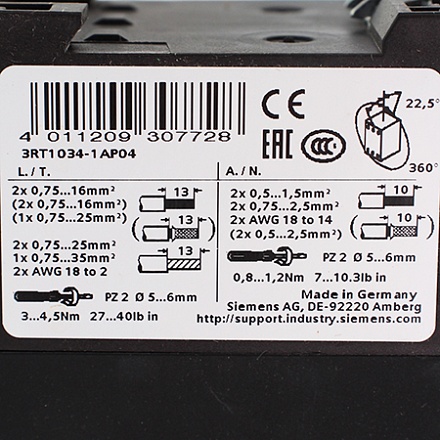 3RT1034-1AP04 Контактор Siemens