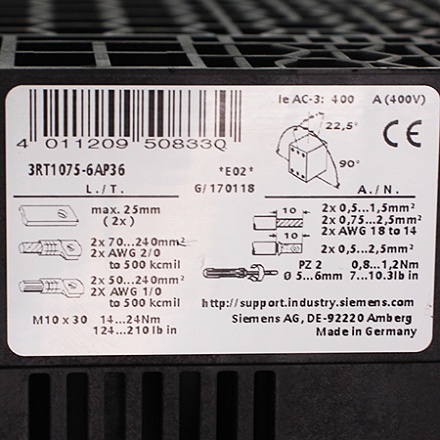 3RT1075-6AP36 Контактор Siemens