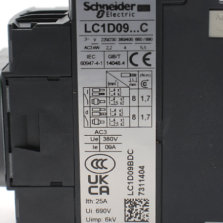 LC1D09BD Контактор трехполюсный Schneider Electric