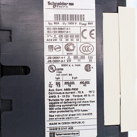 LC1D50P7 Контактор Schneider Electric