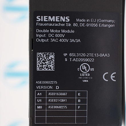 6SL3120-2TE13-0AA3 Модуль двухдвигательный Siemens