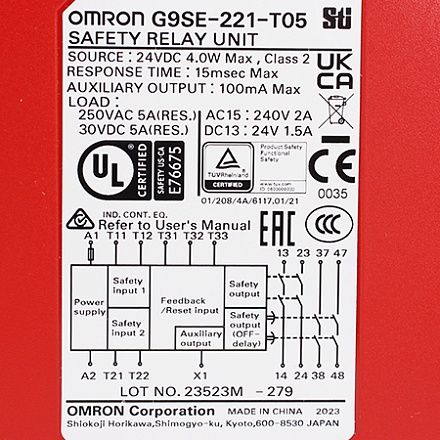 G9SE-221-T05 DC24 Модуль реле безопасности Omron