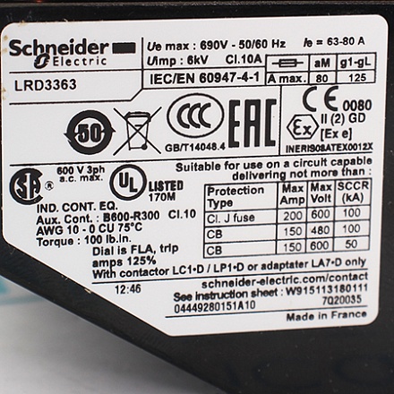 LRD3363 Реле перегрузки Schneider Electric