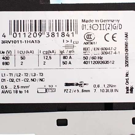 3RV1011-1HA15 Выключатель автоматический Siemens