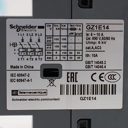 GZ1E14 Выключатель автоматический Schneider Electric