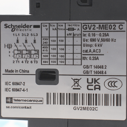GV2ME02 Выключатель автоматический Schneider Electric