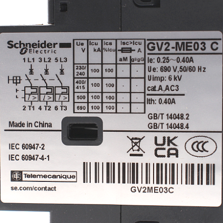 GV2ME03 Выключатель автоматический Schneider Electric
