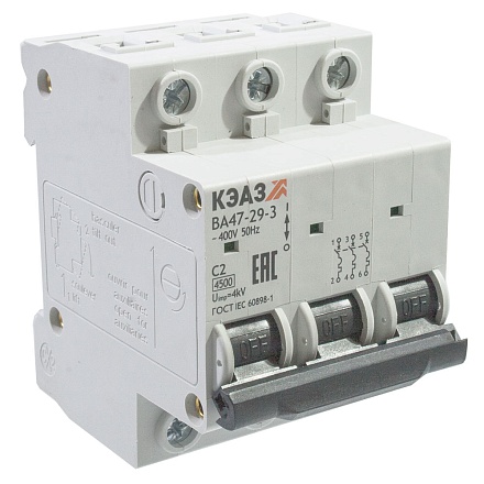 ВА47-29 3п C 2А 4.5кА