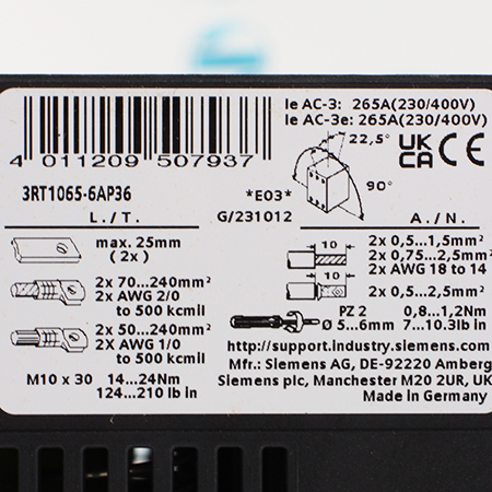 3RT1065-6AP36 Контактор Siemens