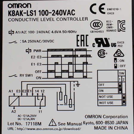 K8AK-LS1 100-240VAC Реле контроля Omron