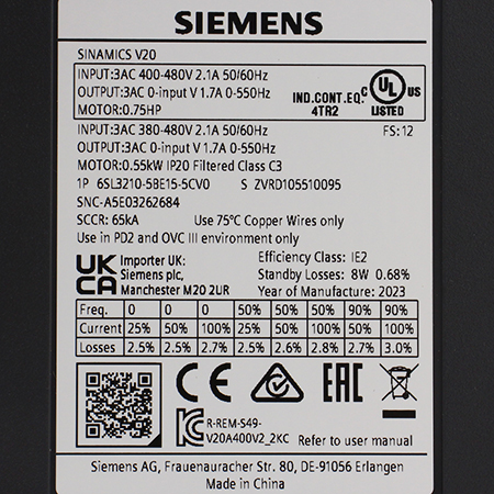 6SL3210-5BE15-5CV0 Преобразователь частоты Siemens