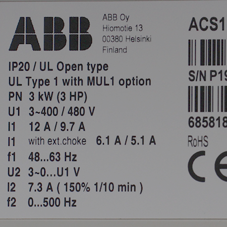 ACS150-03E-07A3-4 Преобразователь частоты ABB