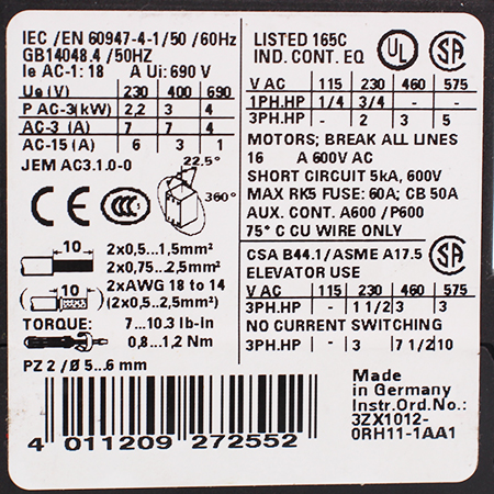 3RT1015-1BB42 Контактор Siemens