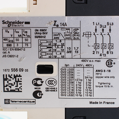 GV2LE16 Выключатель автоматический Schneider Electric (с хранения)