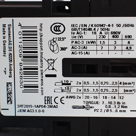 3RT2015-1AP04-3MA0 Контактор Siemens
