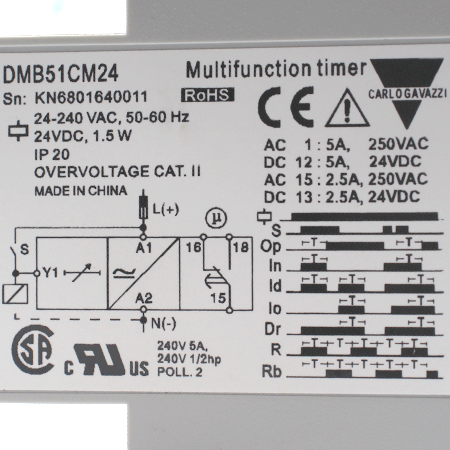 DMB51CM24 Таймер многофункциональный Carlo Gavazzi