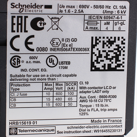 LR3D07 Реле перегрузки Schneider Electric