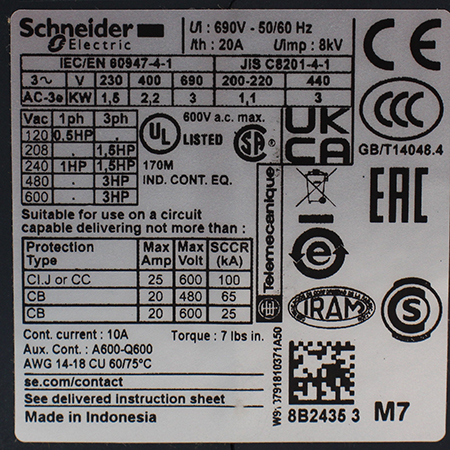 LC1K0610M7 Контактор Schneider Electric