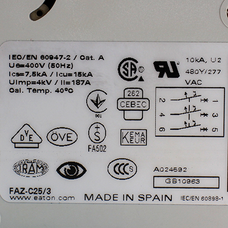 FAZ-C25/3 Выключатель автоматический Eaton