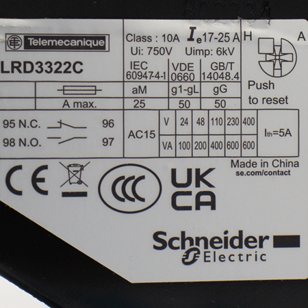 LRD3322 Реле перегрузки тепловое Schneider Electric