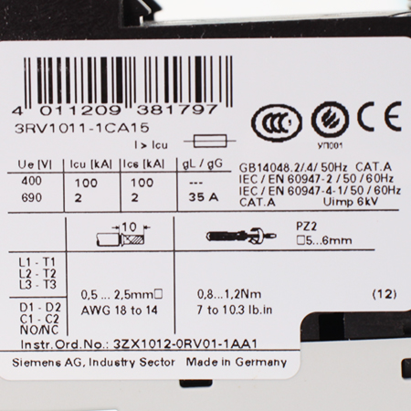 3RV1011-1CA15 Выключатель автоматический Siemens