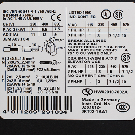 3RT1024-1BB40 Контактор силовой Siemens