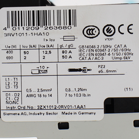 3RV1011-1HA10 Выключатель автоматический Siemens