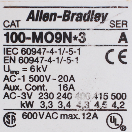 100-M09N*3 Контактор Allen-Bradley (б/у)