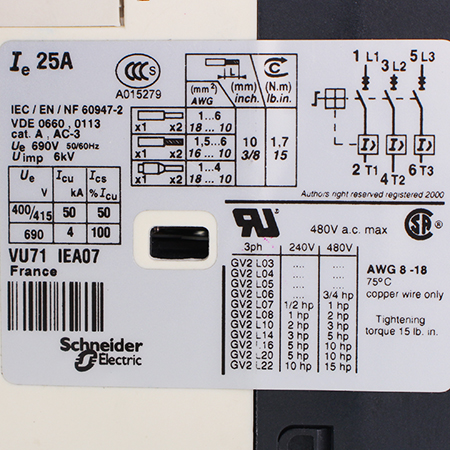 GV2L20 Выключатель автоматический Schneider Electric/Telemecanique