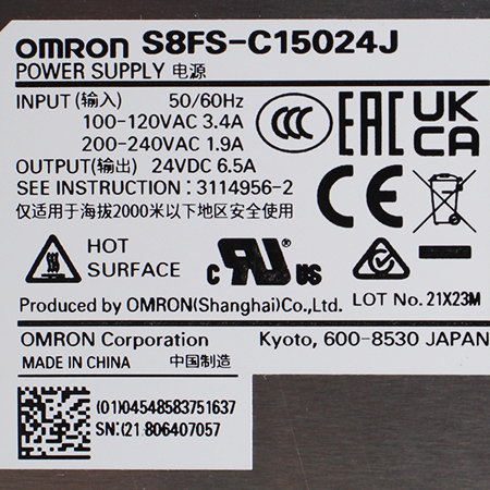 S8FS-C15024J Источник питания импульсный Omron