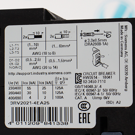 3RV2021-4EA25 Выключатель автоматический Siemens