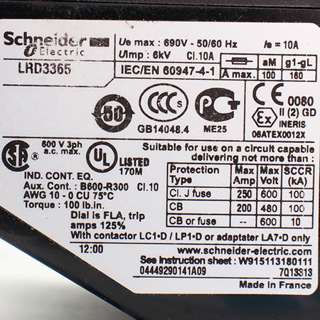 LRD3365 Тепловое реле перегрузки Schneider Electric