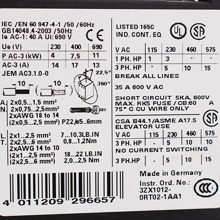 3RT1025-1AB00 Контактор Siemens