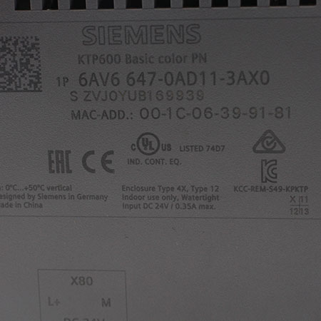 6AV6647-0AD11-3AX0 Панель оператора Siemens