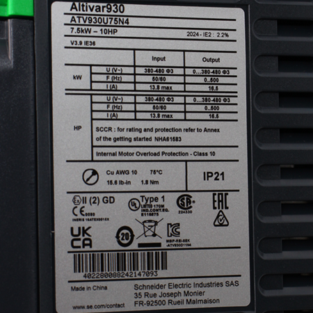 ATV930U75N4 Преобразователь частоты Schneider Electric