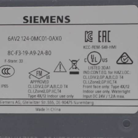 6AV2124-0MC01-0AX0 Панель оператора Siemens