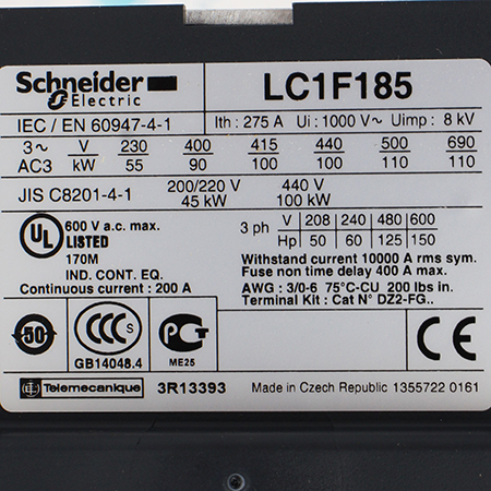 LC1F185M7 Контактор Schneider Electric