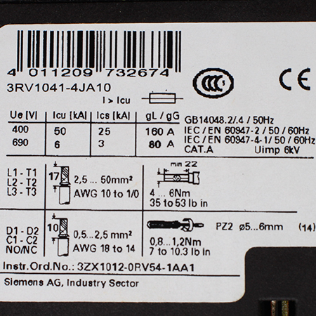 3RV1041-4JA10 Выключатель автоматический Siemens (б/у)