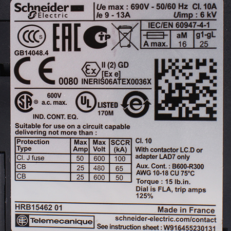 LRD16 Реле перегрузки тепловое Schneider Electric