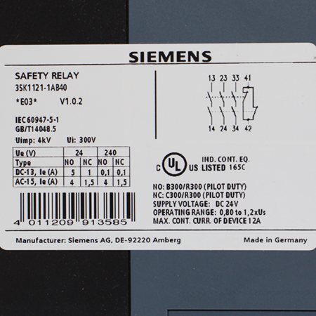 3SK1121-1AB40 Реле безопасности Siemens