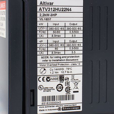 ATV312HU22N4 Преобразователь частоты Schneider Electric (с хранения)