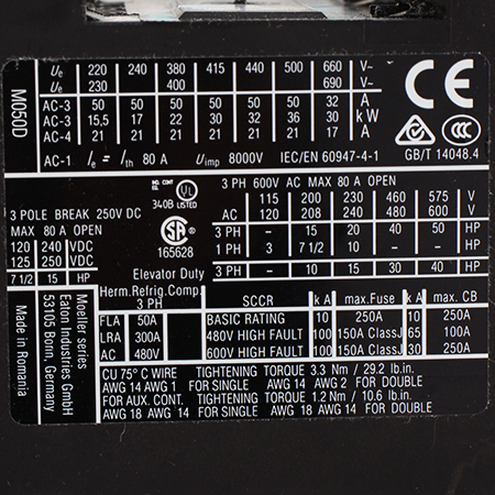 DILM50(230V50HZ,240V60HZ) 277830 Контактор Eaton/Moeller