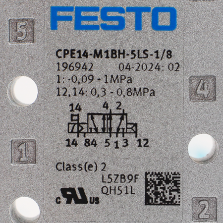 CPE14-M1BH-5LS-1/8 Распределитель с электромагнитным управлением Festo