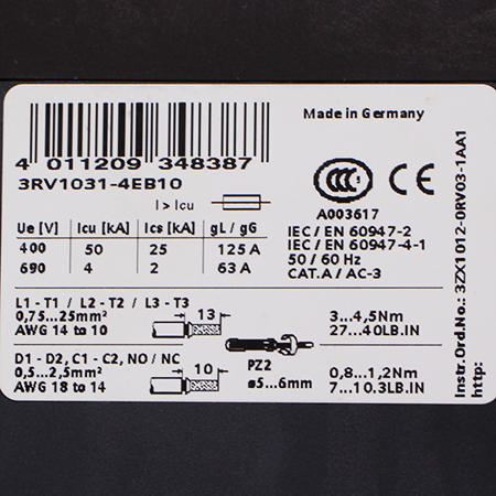 3RV1031-4EB10 Выключатель автоматический Siemens