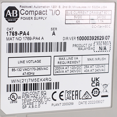 1769-PA4 Источник питания Allen-Bradley