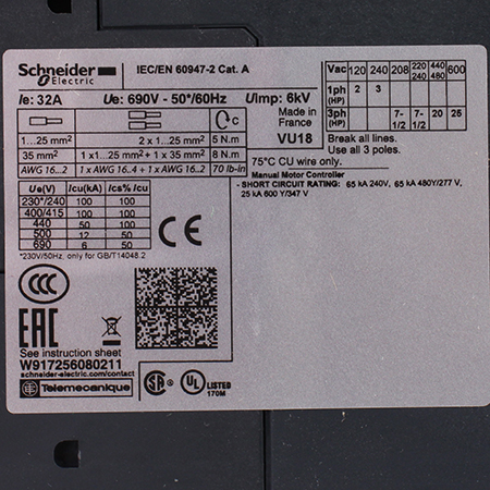 GV3L32 Выключатель автоматический Schneider Electric