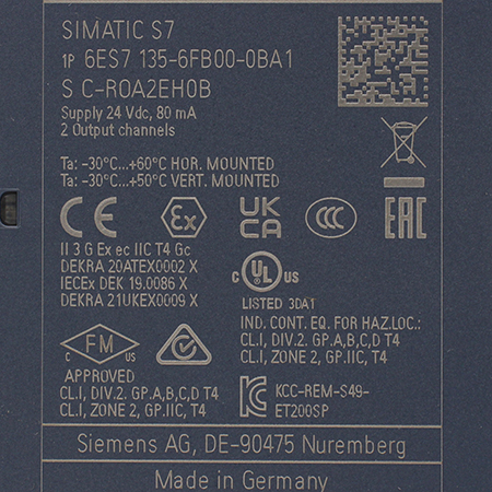 6ES7135-6FB00-0BA1 Модуль аналогового вывода Siemens