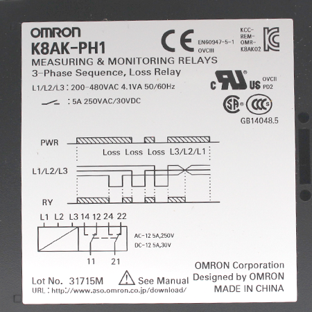 K8AK-PH1 Реле контроля Omron