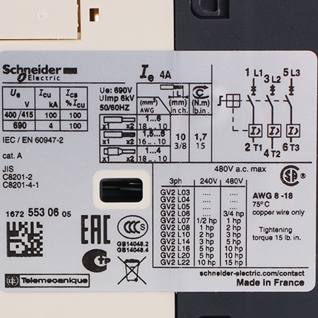 GV2L08 Выключатель автоматический Schneider Electric